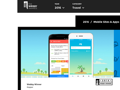 We Won A Webby!! airfare app flights mobile travel