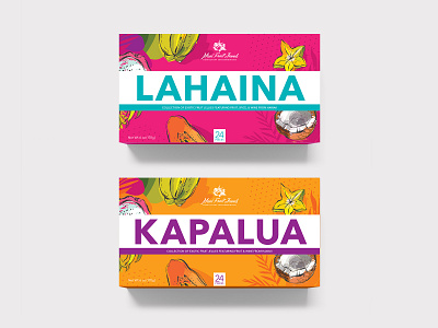 Packaging for a Hawaiian Candy company box design hawaii packaging mockup product design retail tropical fruit vibrant colors