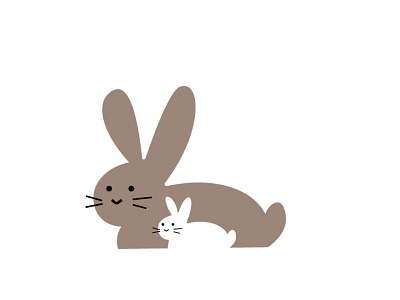 Bunny mom animal illustration bunny illustration kids illustration rabbit vector illustration