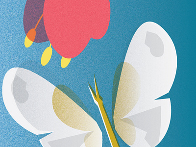 butterfly and tulip botancial editorial illustration floral floral illustration illustration vector illustration