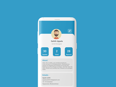 Profile UI app design job portal mobile app mobile ui profile design profile ui user experience