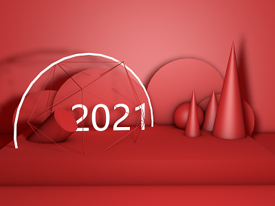 2021 2021 3d c4d color design graphic new year red shape visual