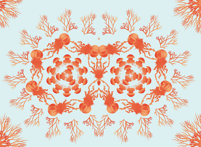 under the sea. color design graphic illustration inspiration plant shape under the sea visual
