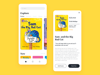 book reading app ui ux