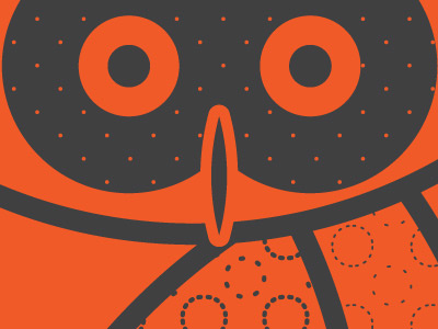 look at me... animals october orange owl screen print