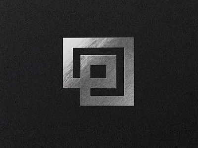 Design Parlor Logo 2d abstract blackandwhite designparlor emboss esoteric geometric gloss lettering logo logo designer mark maze shine silver square stamp