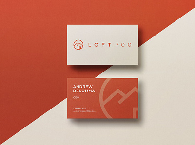 LOFT 700 branding businesscard lettering logo minimalist mountain orange print rust santa fe