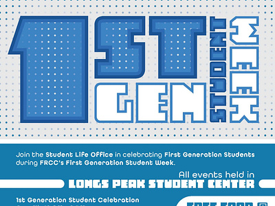 1st Gen Student Week event graphic design typography vector