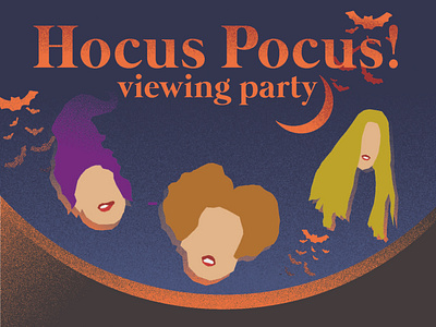Hocus Pocus Viewing Party Header dark event graphic design halloween illustration spooky typography vector