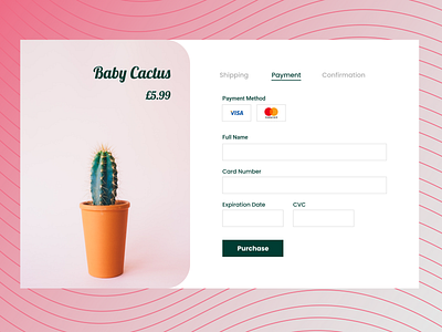 Daily Ui Challenge: Day 2 100daychallenge checkout daily ui 002 dailyui figma form pink plants ui ui design web design