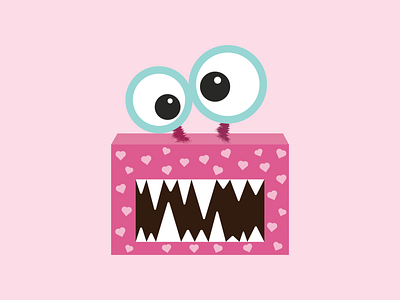 Love Monster flat heart illustrator love monster pink valentines valentines day vector vector illustration