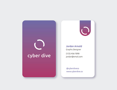 Vertical Business Cards branding business card gradient gradient color graphic design illustrator pink purple