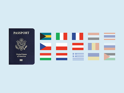 My Travel Bucket List bucketlist country flag flat design flat illustration icon illustrator passport travel vector
