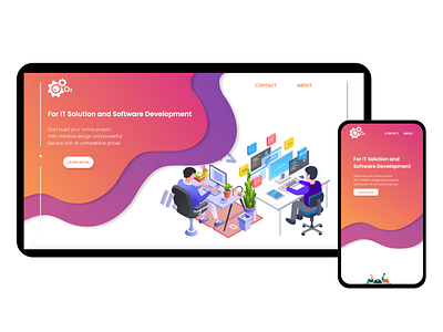 IT Web Design contact css design developer html illustrator it page design programer responsive design responsive web design responsive website ui ux vector web web design xd