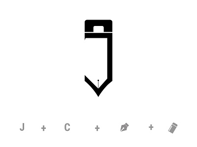 Personal logo concept branding design illustrator j logo jc logo minimal monogram pen tool pencil personal logo typography vector