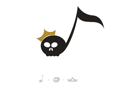 Skull music note concept black and white branding crown design icon illustration illustrator logo minimal music note skull vector