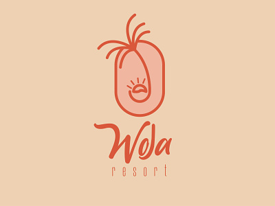 woja resort concept beach branding design icon illustrator logo minimal palm relaxing resort sun vector