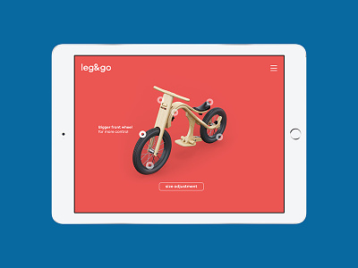 Feature list view for Leg&Go modular balance bike website bike feature fullscreen fun hover ipad kids list slider web website