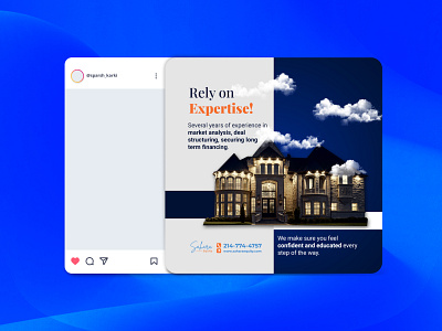 Instagram timeline design for Real Estate Investment