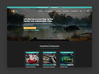 UK Carp Tech carp carp fishing competition fish fishermen fishing lottery lotto prizes website design win win prizes