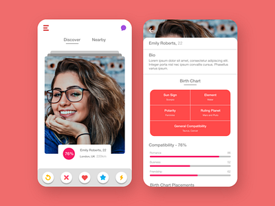 Juno - Astrology Based Dating App art dating app design ui ui design ux