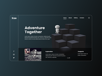 Space Landing Page - Web Design 3d design illustration minimal ui ui design web