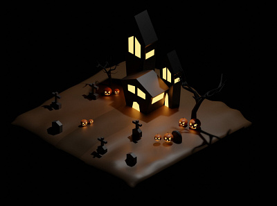 Isometric Halloween 3d 3d art 3disometric blender design halloween isometric isometric 3d modeling rendering