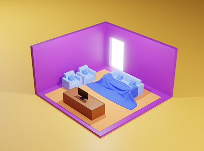 Isometric Room 3d 3d art 3disometric blender design isometric isometric 3d modeling rendering room