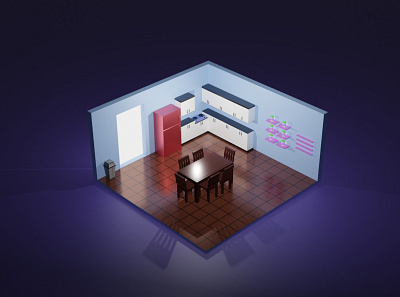 Isometric Kitchen 3d 3d art 3disometric blender design illustration isometric isometric 3d modeling rendering