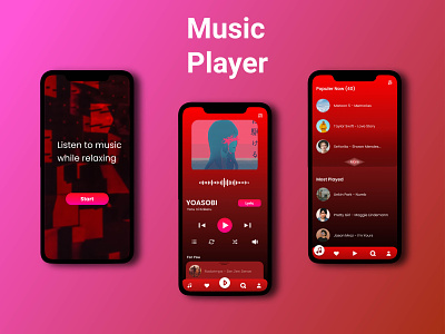 UI Music Player Design design mobile music design music mobile music player music ui music ux ui ui application ui concept ui elegant ui player ux music palyer