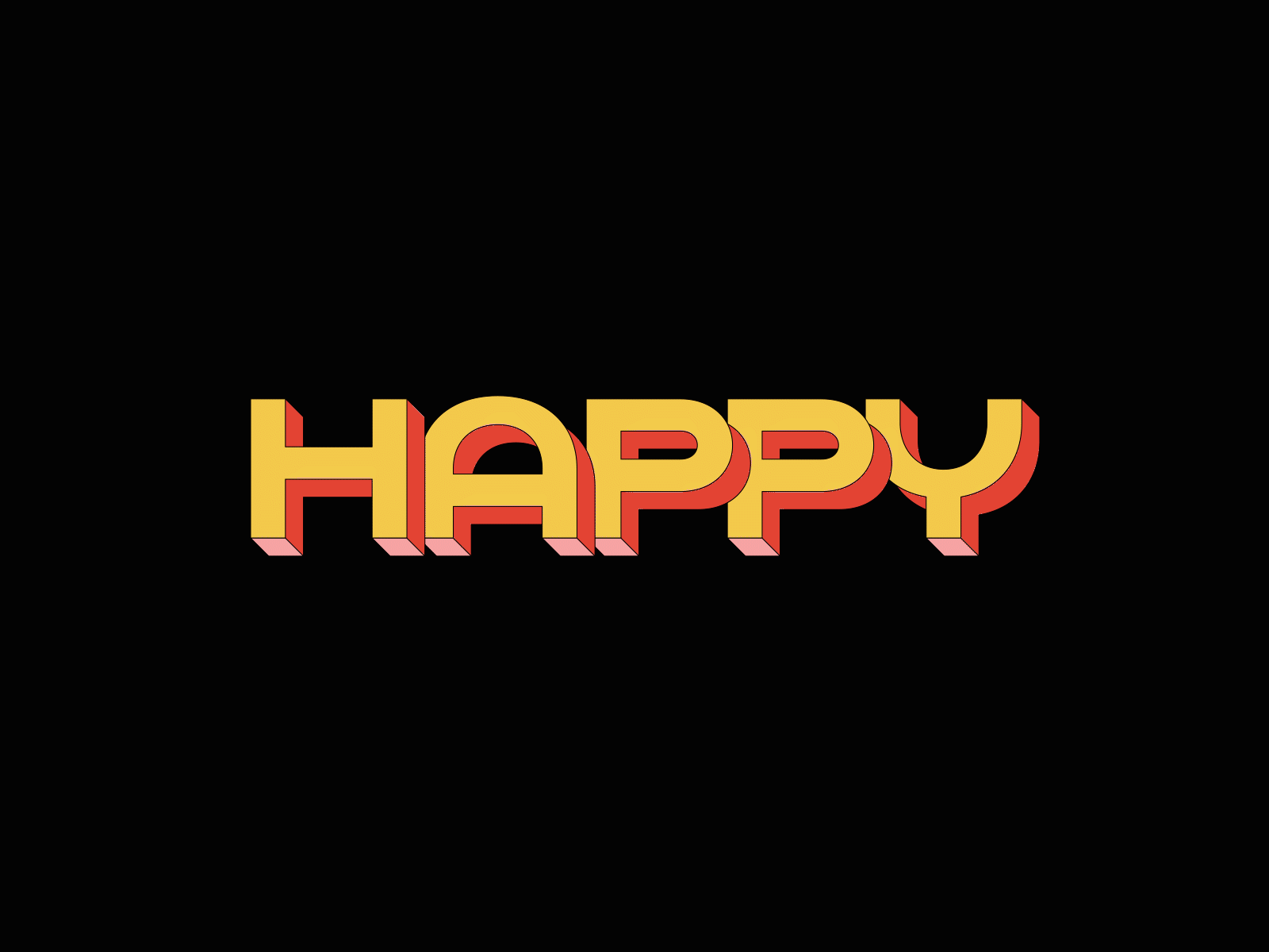 Happy Day animated typography animation happy minimal motion design motion graphics typogaphy