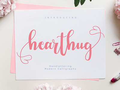 Hearthug | Calligraphy typeface creativefabrica design font fontbundles handlettering modern calligraphy font script typeface