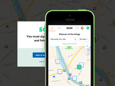 A Sow-eeeett Map food foodie ios map view modal product design responsive sow