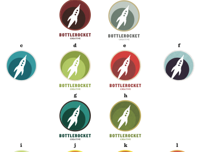 Bottlerocket comps help us decide on a color logo rocket