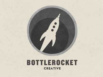 Bottlerocket black blast off logo rocket