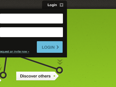 Discover others black blue button green lines login form tags