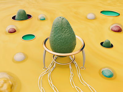 Fruint 'n Things - Avocado 3d art avocado cinema4d concept digital art fruit illustration