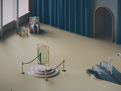 Mirror - The view 3d art artwork cinema4d cycles4d design digitalart miniature mirror photorealism surreal