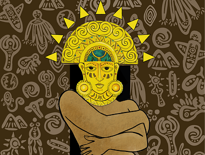 ´´Inti Huamán o Eva Again´´ Book Cover artwork book cover character design illustration ink art sci fi storytelling symbolism traditional art watercolor