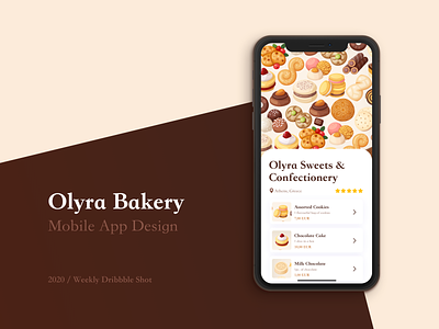 Confectionery Mobile App bakery brown confectionery design flat mobile app mobile design mobile ui ui
