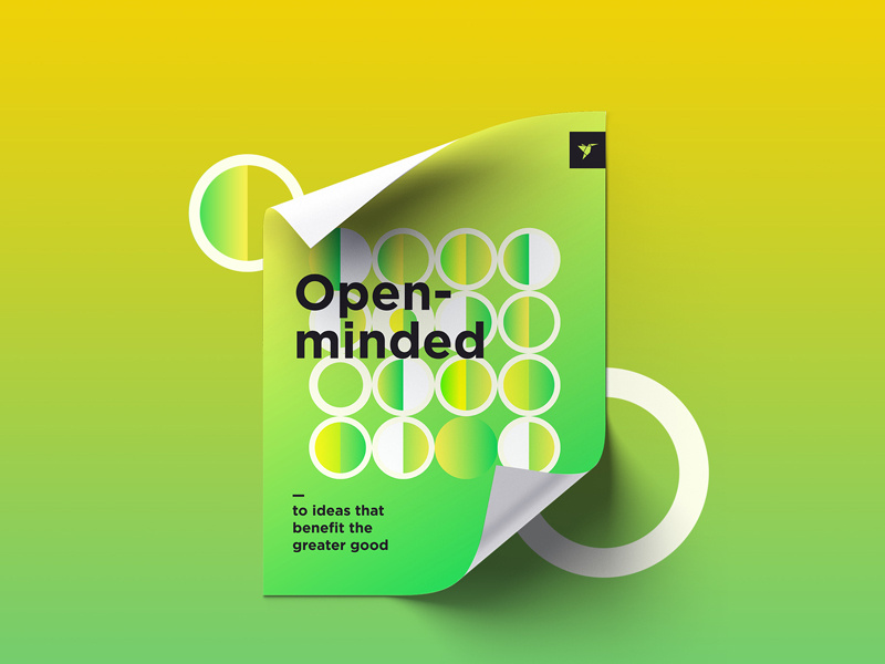 CX Principles #2 warm graphic design principles poster bright green colors gradient