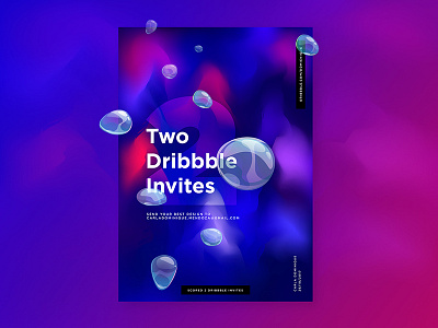 Got 2 Dribbble invites! best design best shot blue colorful designers dribbble gradient invite purple