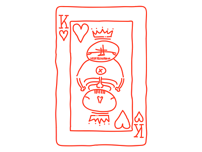 King of Hearts card drawing heart illustration king