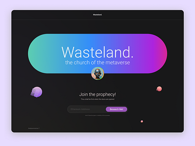 Wasteland. 3d blockchain concept design crypto design gradient landing page metaverse minimal product design ui ux vector web