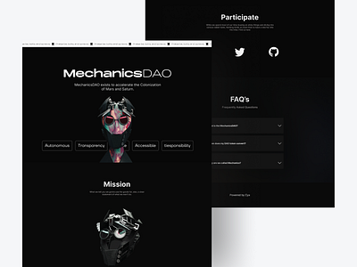 MechanicsDAO blockchain dao design minimal ui ux web web3