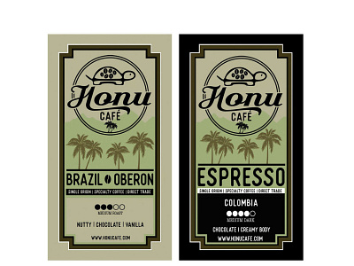 Honu Cafe Coffee Labels