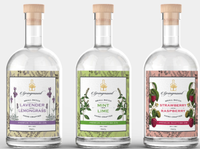 Springmount Gin branding gin graphic design label label design labels liquor