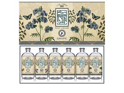 Lyfe Liquor Labels beverage beverage design beverages botanical label label design liquor