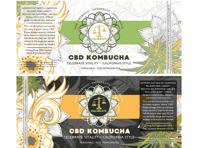 Calibrate Kombucha Labels beverage beverage design beverages botanical cbd design label label design