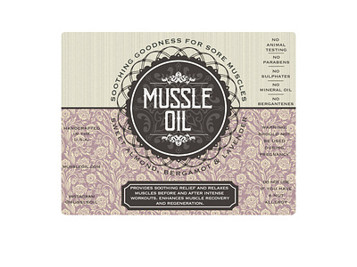 Mussle Oil Label design label label design logo vintage vintage logo